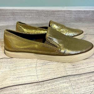 Sperry Top Sider Women Golden Flats Size 10